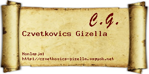 Czvetkovics Gizella névjegykártya